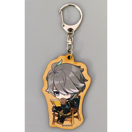 Genshin Alhaitham Exhibition Series Wood Keychain Genshin Exhibition Following the Traveler's Heart Exclusive Keychains [USED]