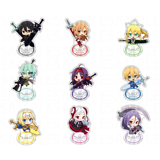 Set of 9 Sword Art Online Trading Acrylic Stand Deformed [USED]
