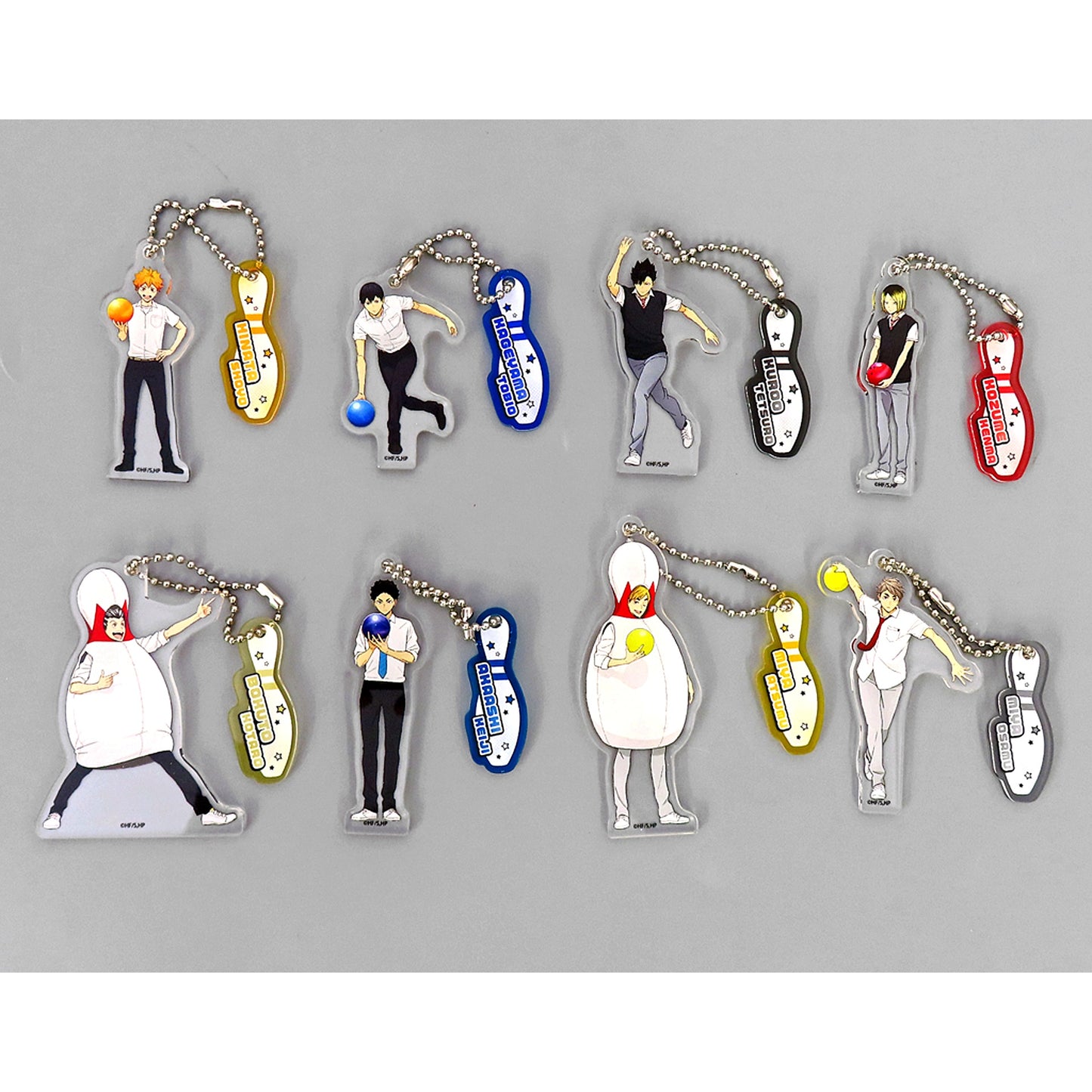 Set of 8 Haikyu!! x Round1 Trading Acrylic Keychain Round1 Collab Ver. [USED]