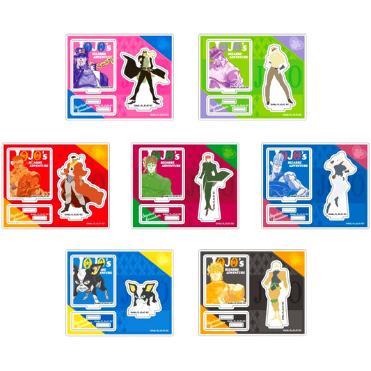 Set of 7 JoJo's Bizarre Adventure Part 3 Stardust Crusaders Acrylic Stand Collection Colored Silhouette [USED]