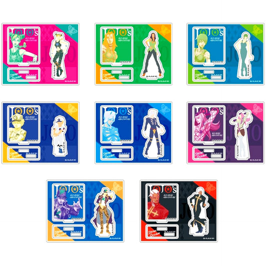 Set of 8 JoJo's Bizarre Adventure Part 6 Stone Ocean Acrylic Stand Collection Colored Silhouette [USED]