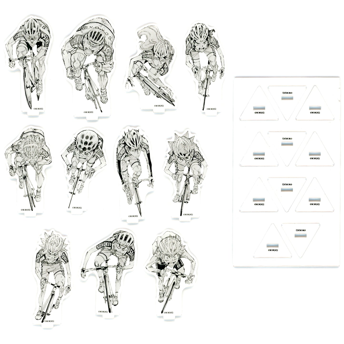 Set of 11 Sohoku High School Acrylic Stand 15th Anniv Cho Yowamushi Pedal Exhibition Crowdfunding Reward [USED]