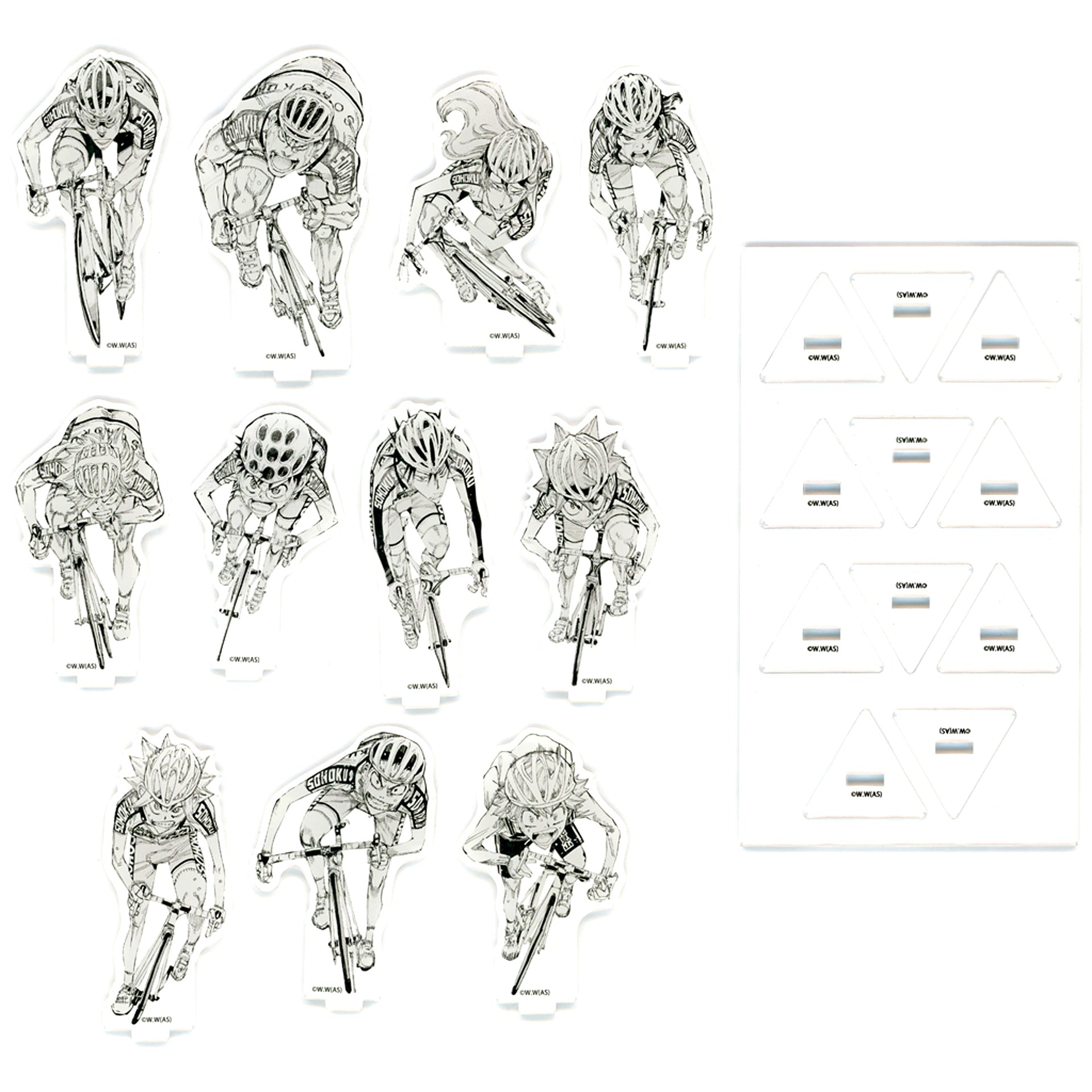 Set of 11 Sohoku High School Acrylic Stand 15th Anniv Cho Yowamushi Pedal Exhibition Crowdfunding Reward [USED]