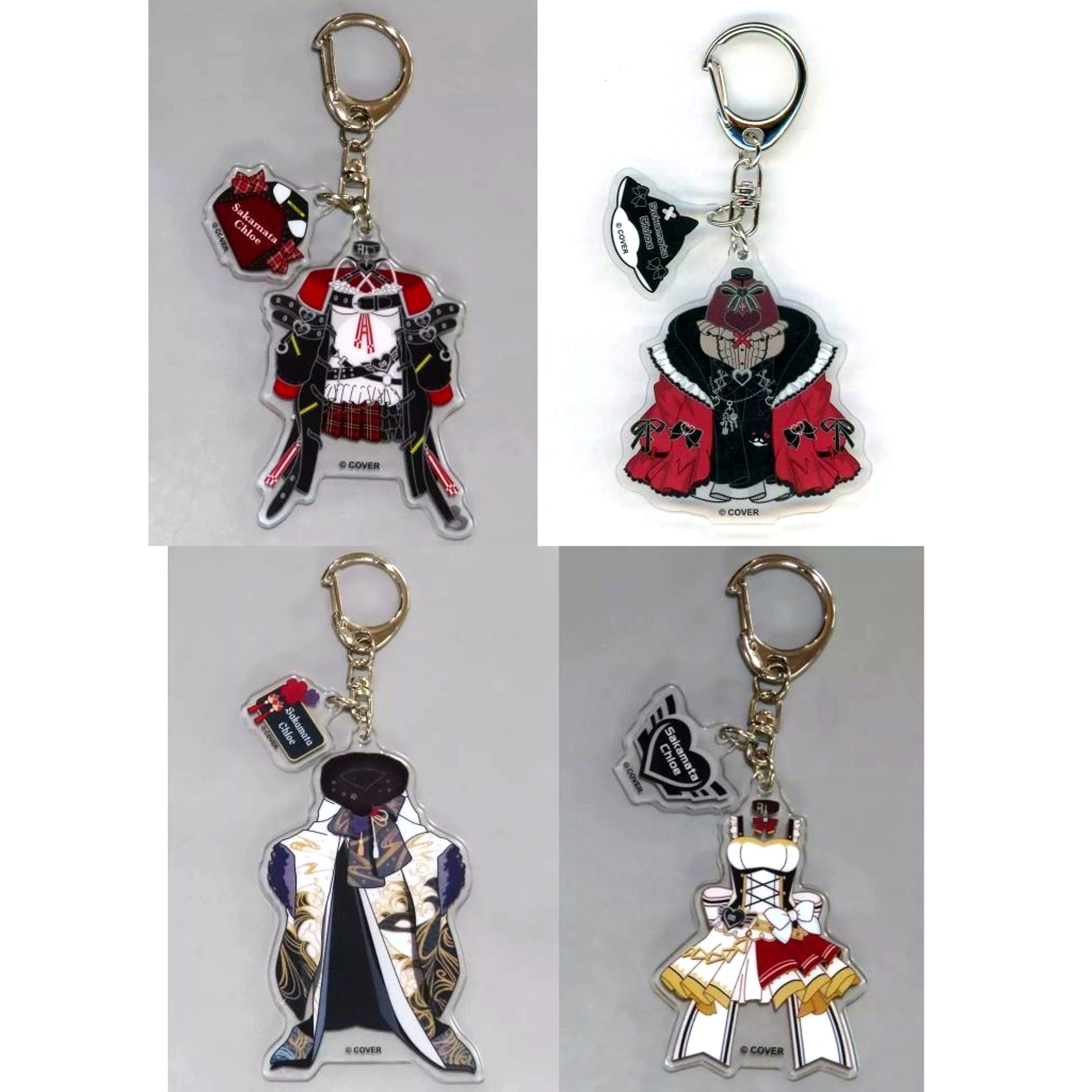 Set of 4 Sakamata Chloe Hololive Random Costume Keychain Birthday Celebration 2024 [USED]