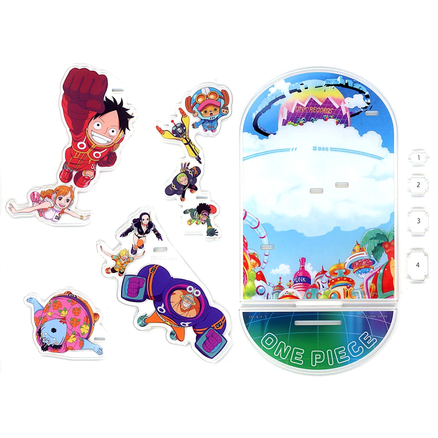One Piece Luffy & Others Ichiban Kuji Future Island Egghead Big Acrylic Layered Diorama Prize F [USED]