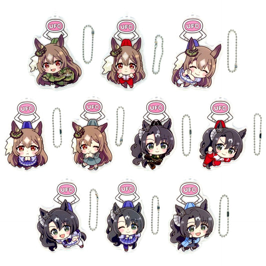 Set of 10 Umamusume: Pretty Derby UFO Tsumamare Acrylic Keychain [USED]
