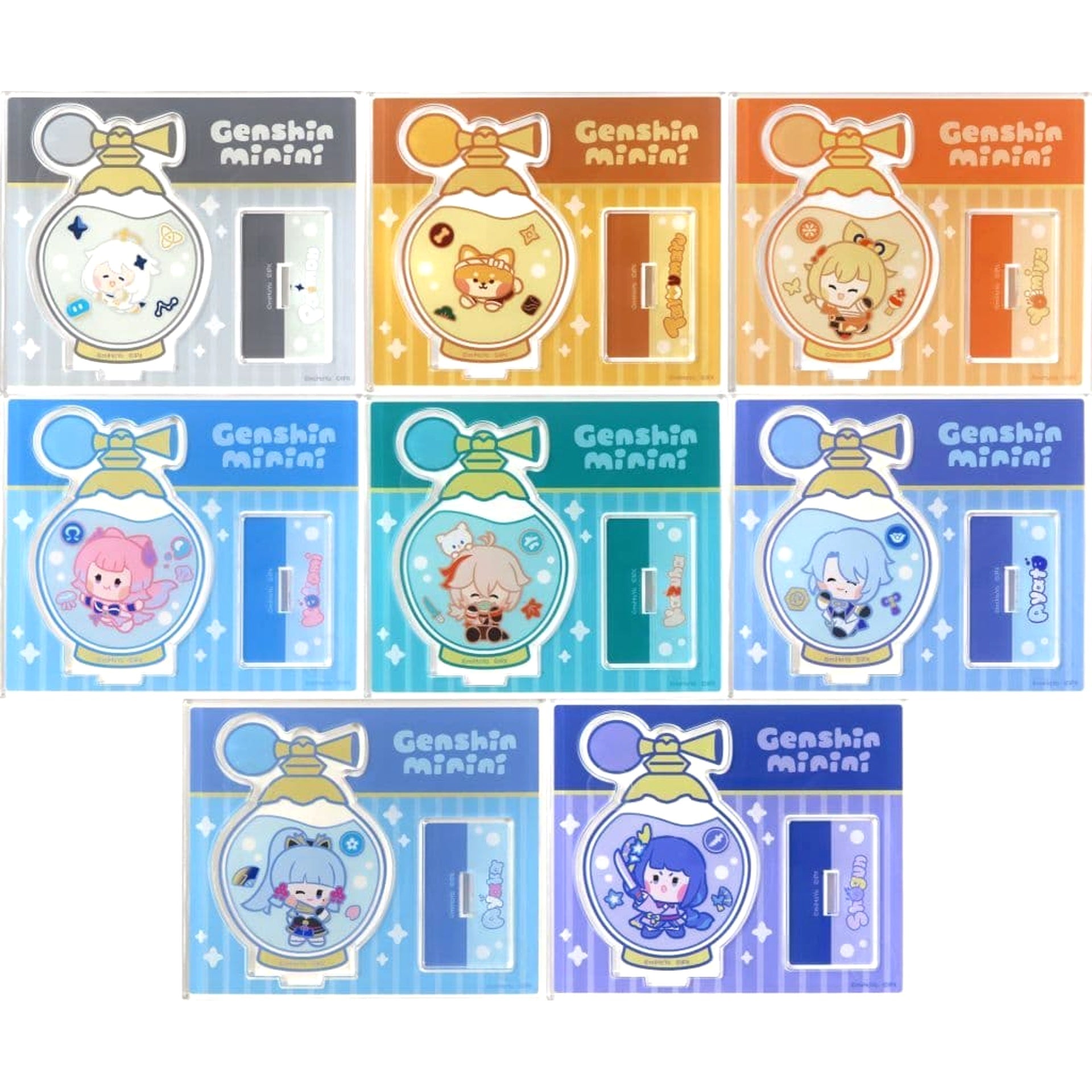 Genshin minini Paimon & Others All 8 Types Set Mini Acrylic Stand LAWSON Limited Acrylic Stands [USED]