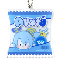 Genshin minini Kamisato Ayato Acrylic Keychain LAWSON Limited Keychains [USED]