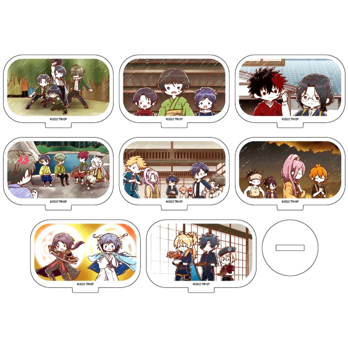 Set of 8 Toku: Touken Ranbu Hanamaru Setsugetsuka Acrylic Petit Stand 07 Graph Art Illustration [USED]