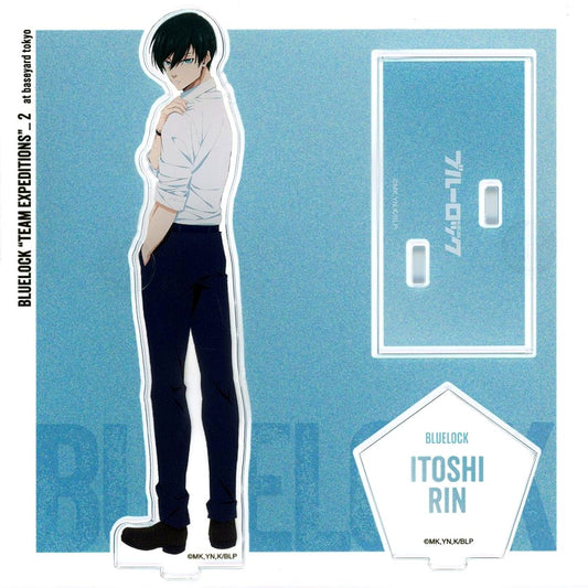 Rin Itoshi Acrylic Stand Standing Illustration Ver. Blue Lock POP UP Exhibition "TEAM EXPEDITIONS"_2 at baseyard tokyo [USED]