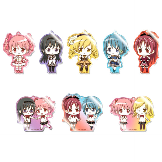 Set of 8 Puella Magi Madoka Magica The Movie Rebellion Waiwai Acrylic Keychain [USED]