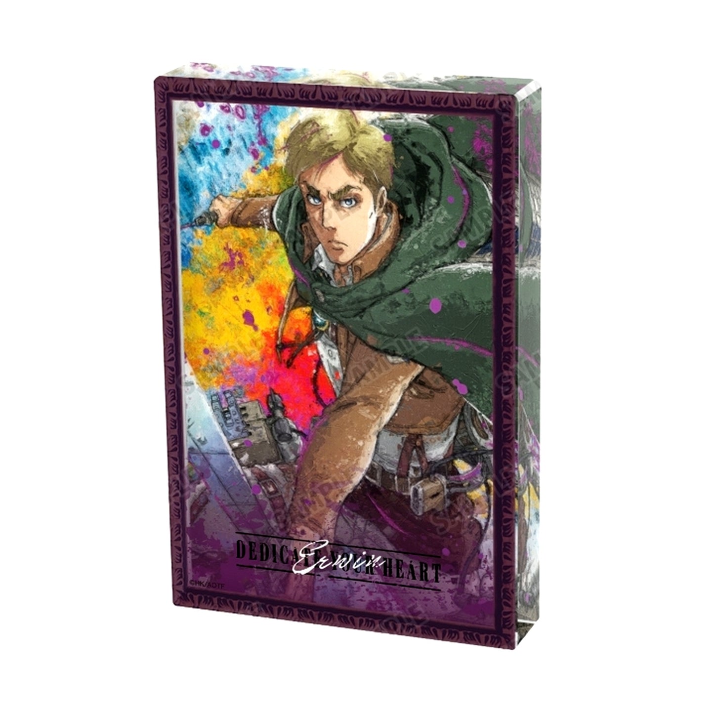Erwin Smith Attack on Titan grunge CANVAS Acrylic Block [USED]