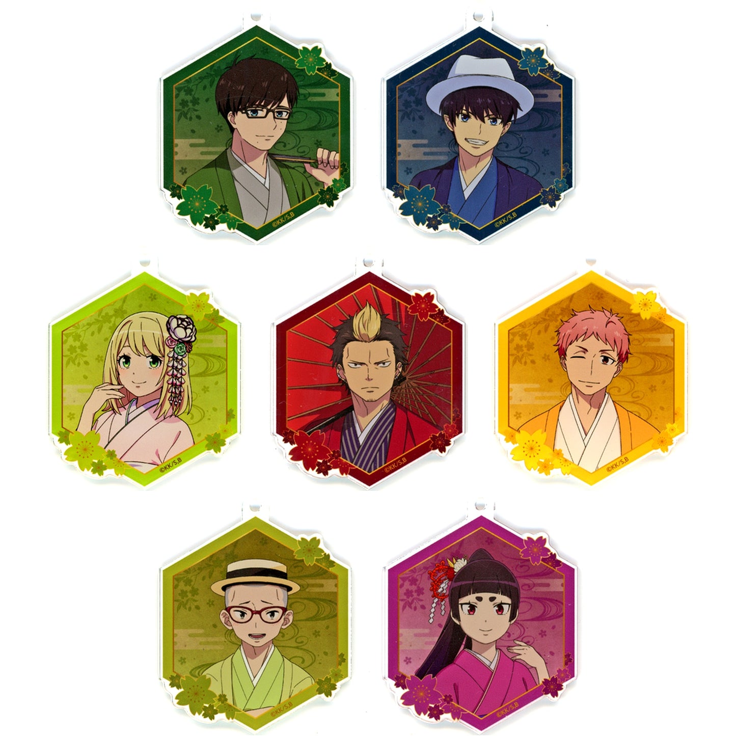 Set of 7 Blue Exorcist Shimane Illuminati Saga Acrylic Keychain Prize POP UP SHOP Speed Lottery [USED]