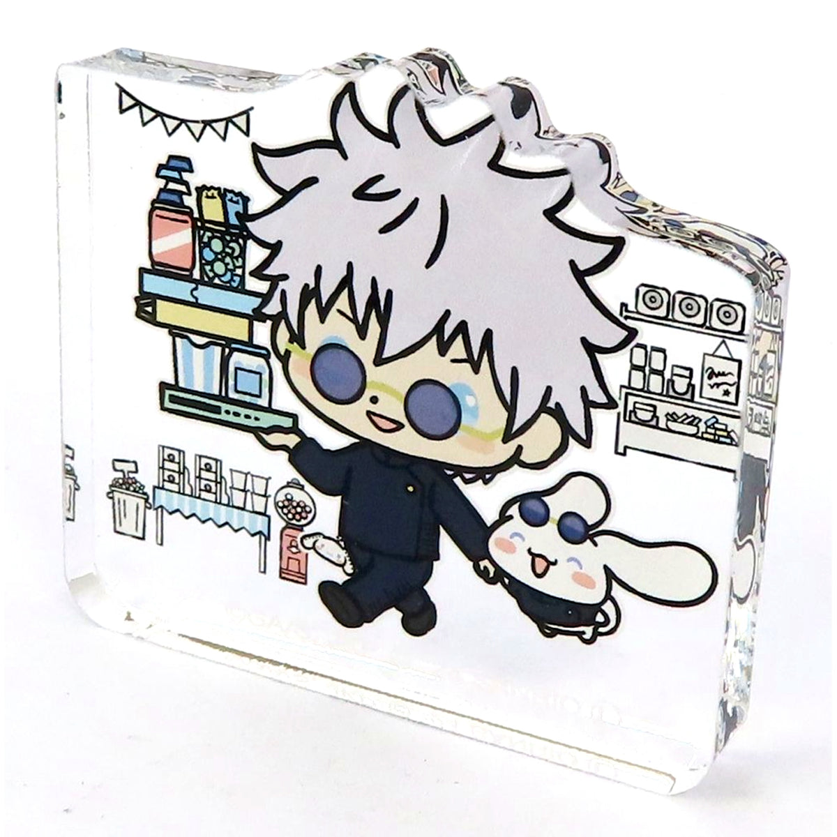 Satoru Gojo x Cinnamoroll with Background Jujutsu Kaisen Hidden Inventory Premature Death x Sanrio Characters Trading Acrylic Mascot [USED]