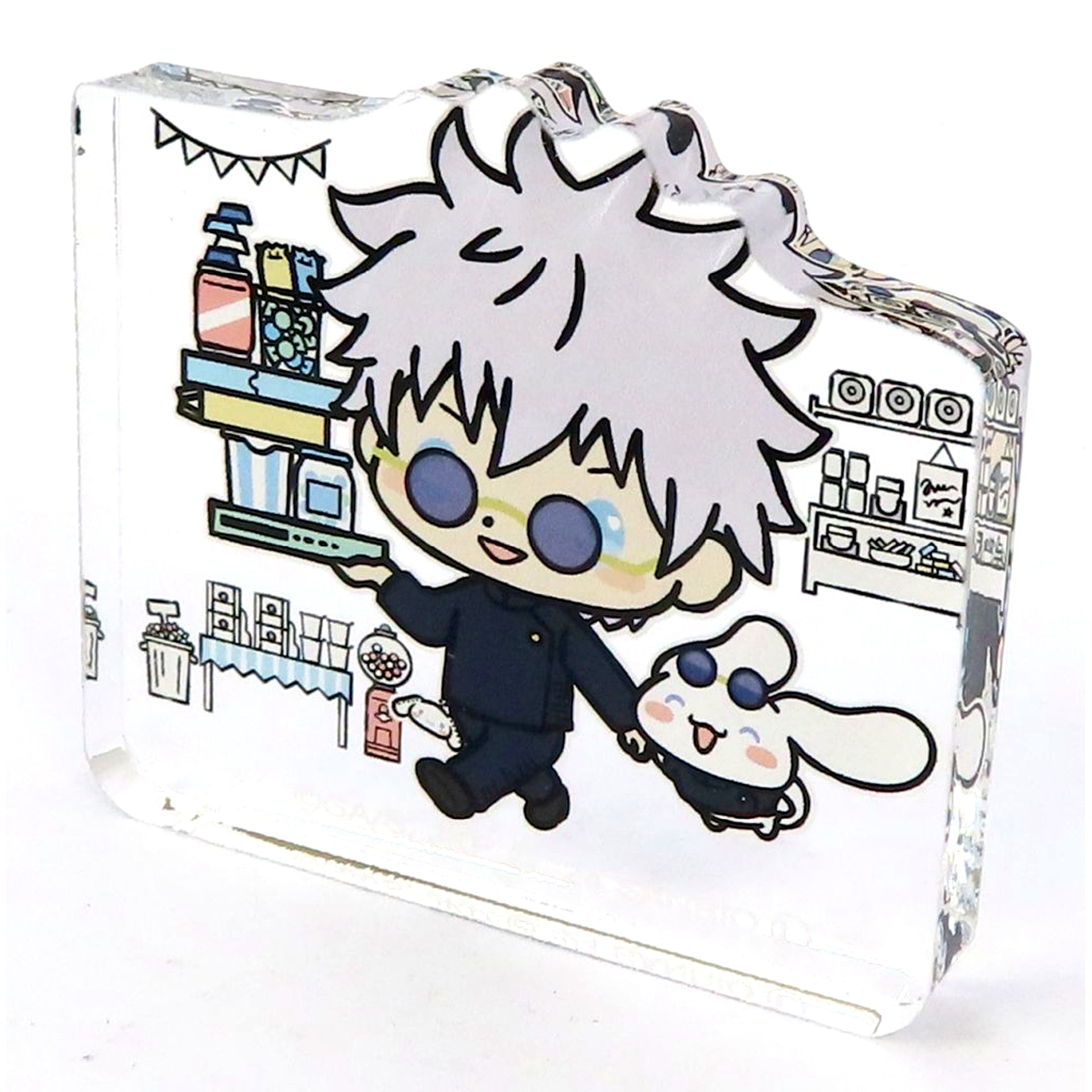 Satoru Gojo x Cinnamoroll with Background Jujutsu Kaisen Hidden Inventory Premature Death x Sanrio Characters Trading Acrylic Mascot [USED]