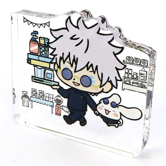 Satoru Gojo x Cinnamoroll with Background Jujutsu Kaisen Hidden Inventory Premature Death x Sanrio Characters Trading Acrylic Mascot [USED]