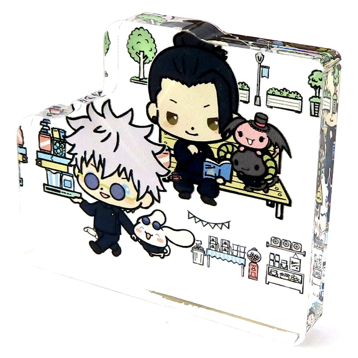 Satoru Gojo x Cinnamoroll & Suguru Geto x Lloromannic with Background Jujutsu Kaisen Hidden Inventory Premature Death x Sanrio Characters Trading Acrylic Mascot [USED]