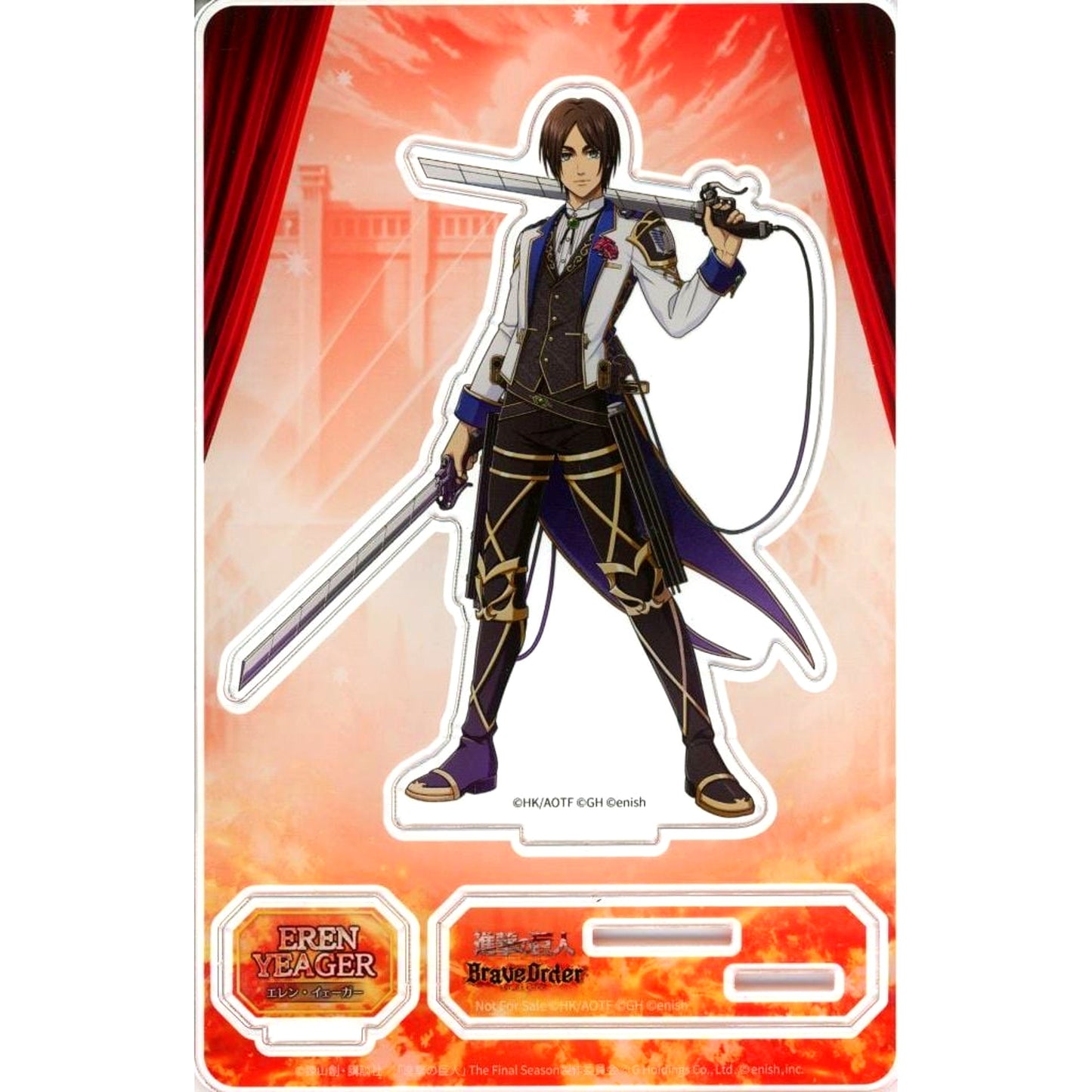 Eren Yeager Attack on Titan Brave Order 2nd Anniversary Great Advance Festival Campaign Acrylic Stand [USED]