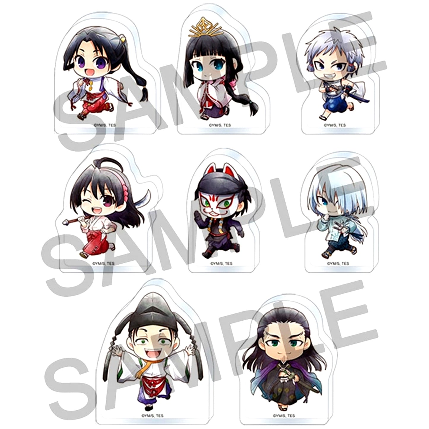 Set of 8 The Elusive Samurai Korotto Acrylic Figure Collection [USED]