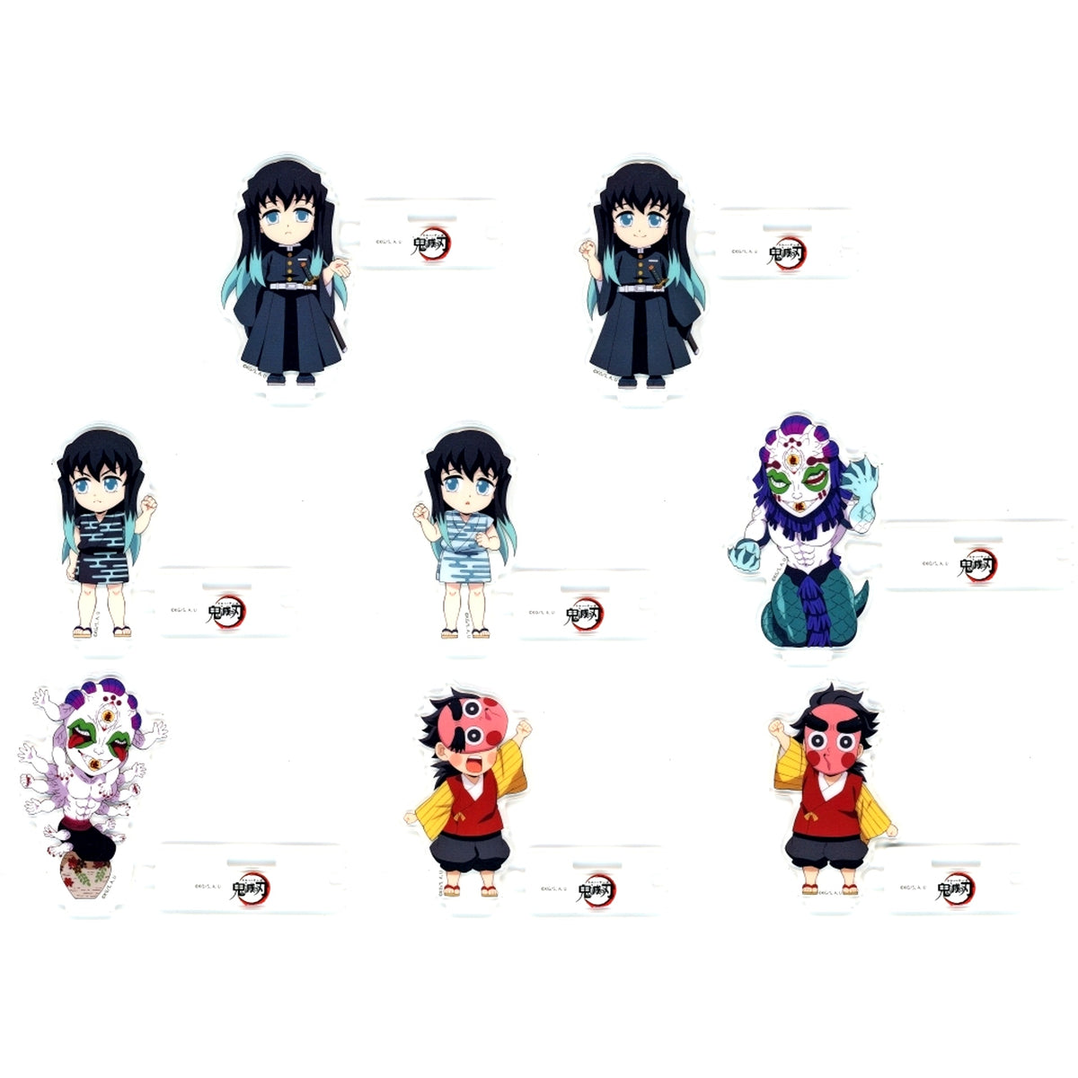 Set of 8 Demon Slayer: Kimetsu no Yaiba Total Concentration Exhibition Swordsmith Village Arc Hashira Training Arc Illustration Random Connecting Mini Character Acrylic Stand A [USED]