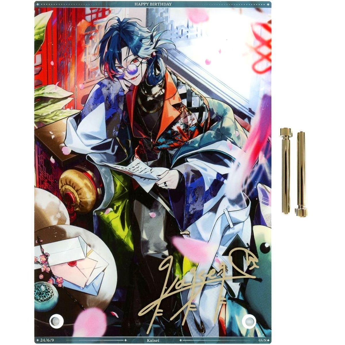 Single Item Kaisei A5 Acrylic Panel Replica Autograph Virtual YouTuber Nijisanji Birthday 2024 [USED]