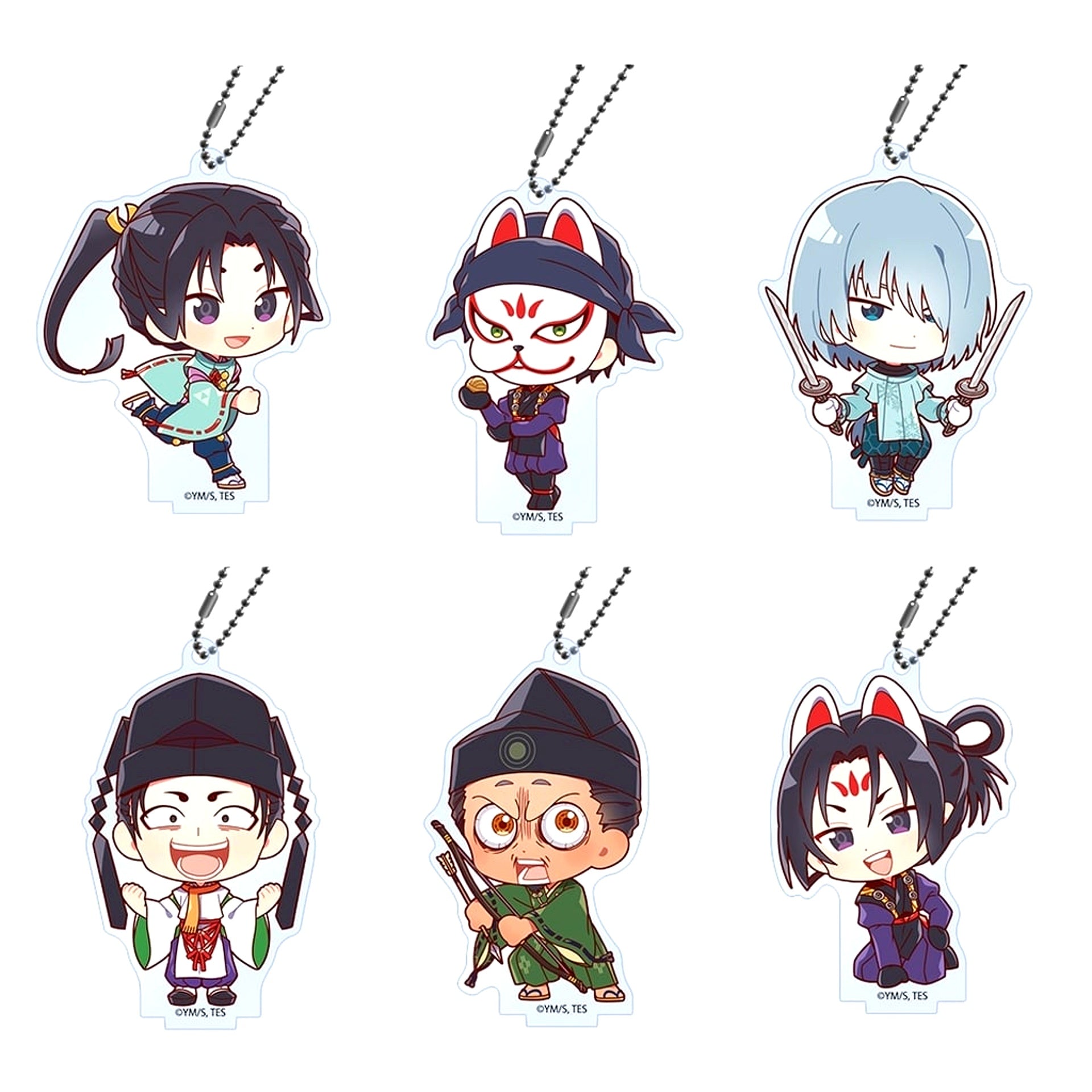Set of 6 Deformed Acrylic Keychain Stand Vol. 2 The Elusive Samurai [USED]