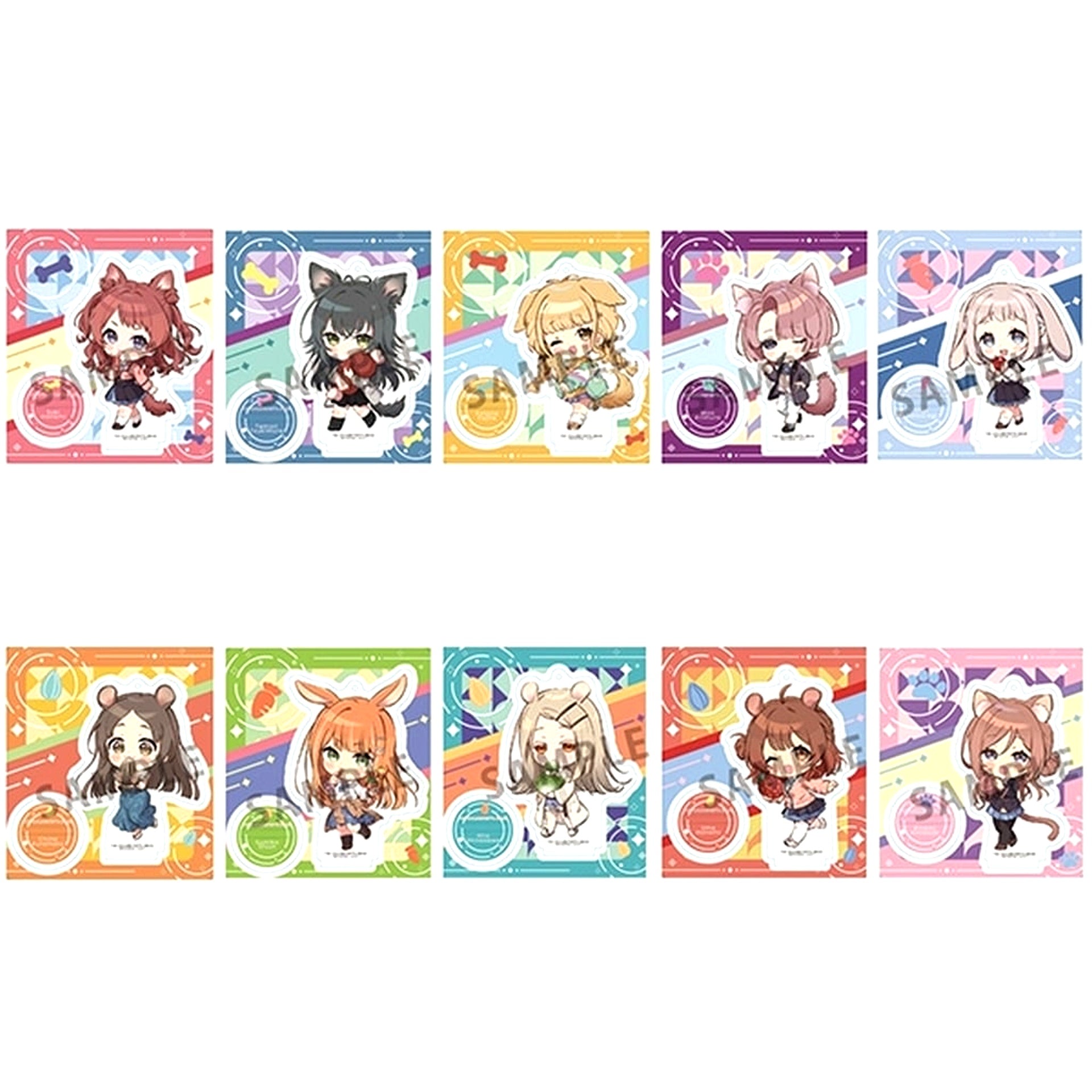 Set of 10 Gakuen Idolmaster Tokotoko Acrylic Stand [USED]