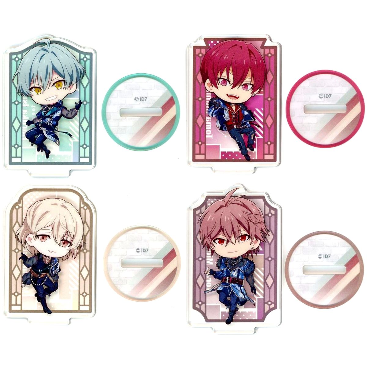 Set of 4 IDOLiSH7 Charafeuille Acrylic Stand 8th Visual BOX.C animate Limited [USED]