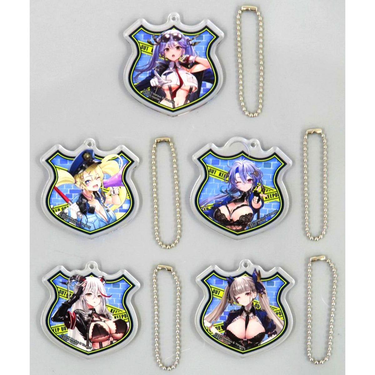 Set of 5 Azur Lane Acrylic Keychain Collection Security Ver C104 Goods [USED]