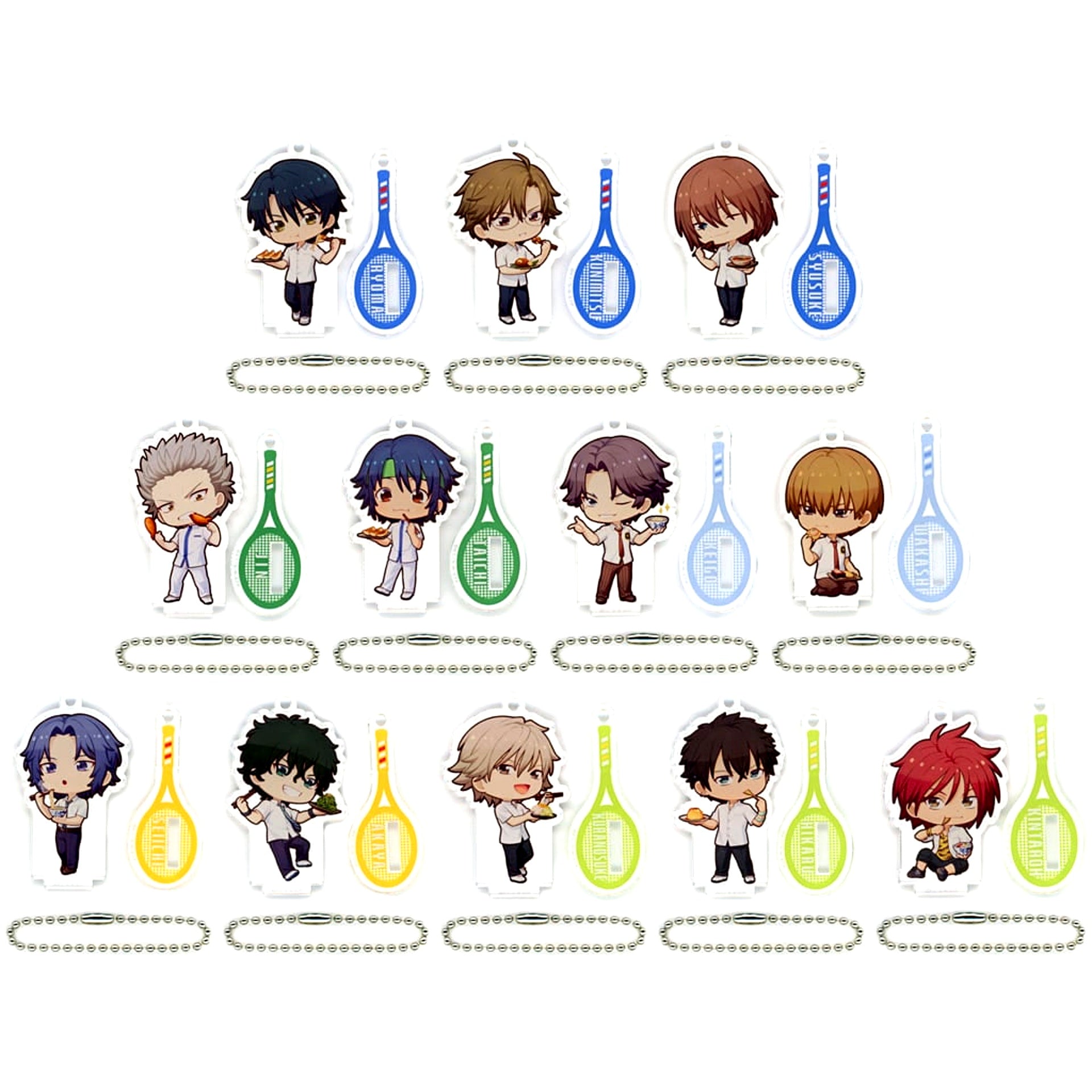 The New Prince of Tennis Mini Character Acrylic Stand Charm Nikujiru Gyoza no Dandadan Collaboration Set of 12 [USED]