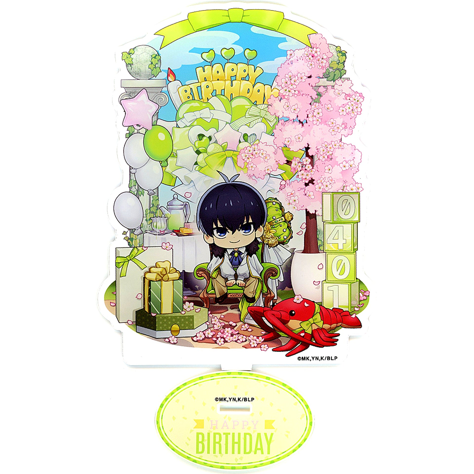 Yoichi Isagi Birthday Acrylic Stand Blue Lock x Ouchi de Collabo [USED]