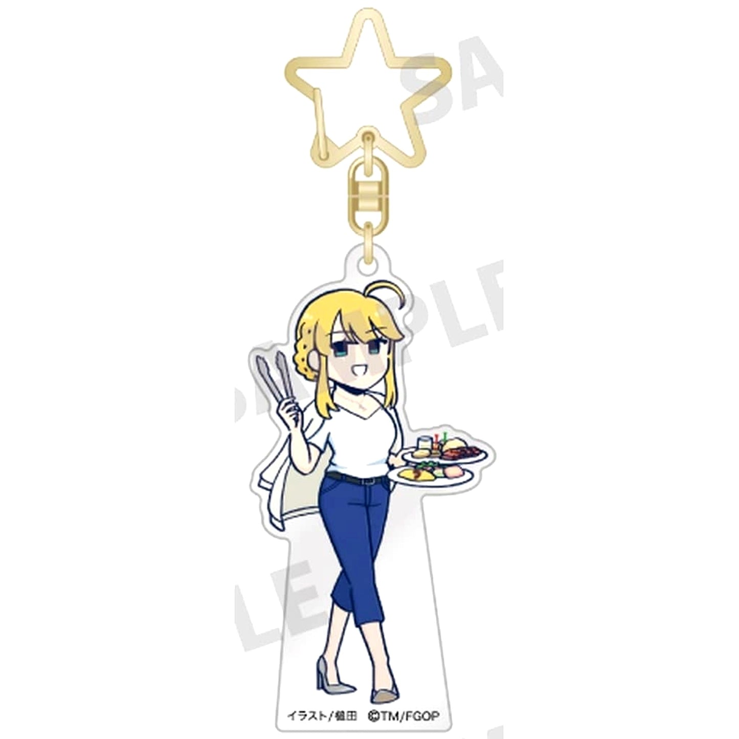 Fate/Grand Order Altria Pendragon Trading Acrylic Keychain Fujimaru Ritsuka Doesn't Get It [USED]