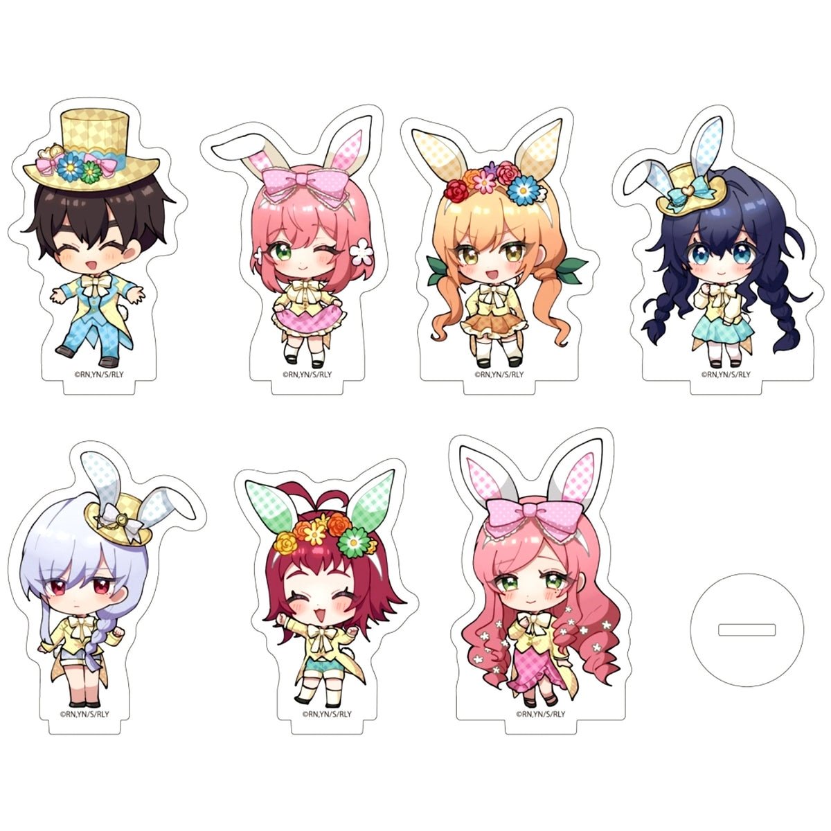 Set of 7 The 100 Girlfriends Who Really, Really, Really, Really, Really Love You 02. Mini Character Illustration Acrylic Petit Stand [USED]