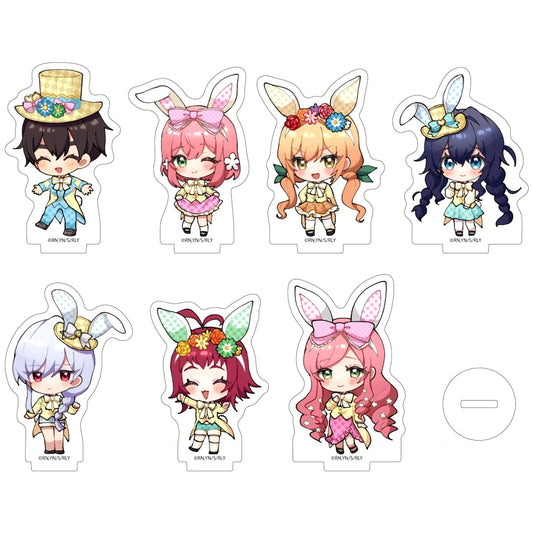 Set of 7 The 100 Girlfriends Who Really, Really, Really, Really, Really Love You 02. Mini Character Illustration Acrylic Petit Stand [USED]