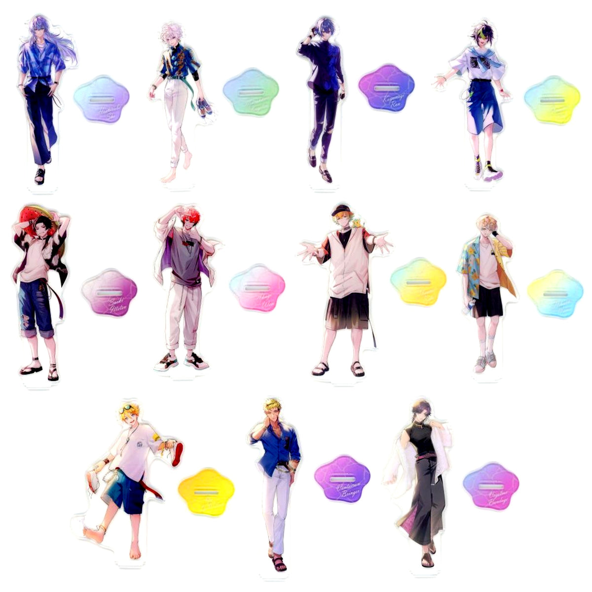 Set of 11 C Prize Acrylic Stand Kuji Square Nijisanji HEROES Beach House Kuji [USED]