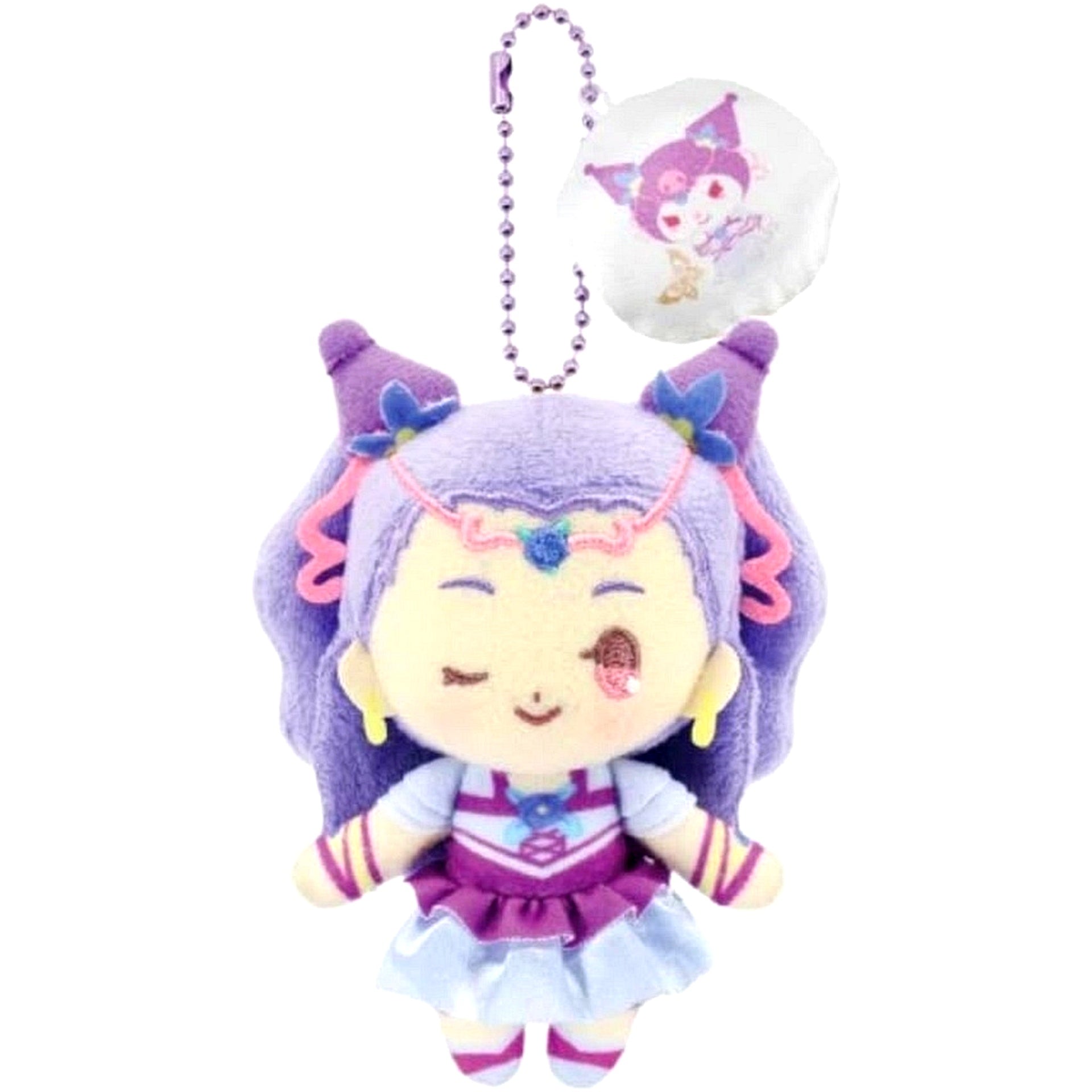 Milky Rose x Kuromi Yes! Precure 5 GoGo! x Sanrio Characters Purinui Mascot Plush [USED]