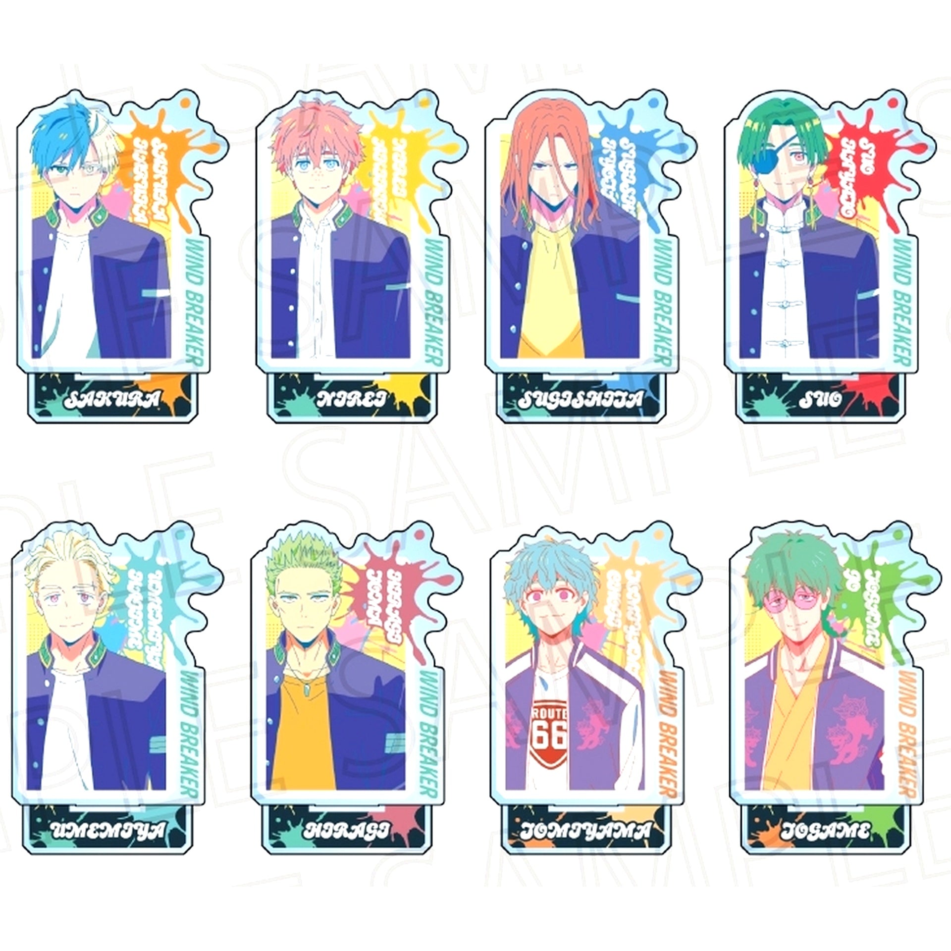 Set of 8 WIND BREAKER Pop Color Trading Acrylic Stand [USED]