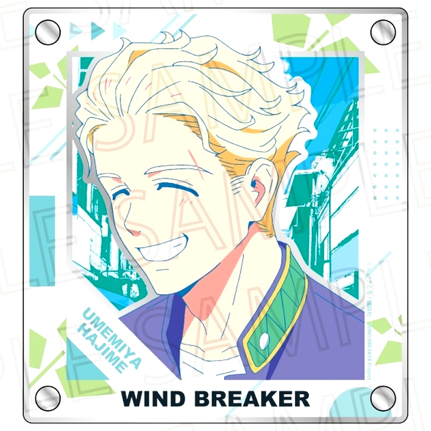 Hajime Umemiya 3-Panel Acrylic Mirror Plate Pop Color WIND BREAKER [USED]