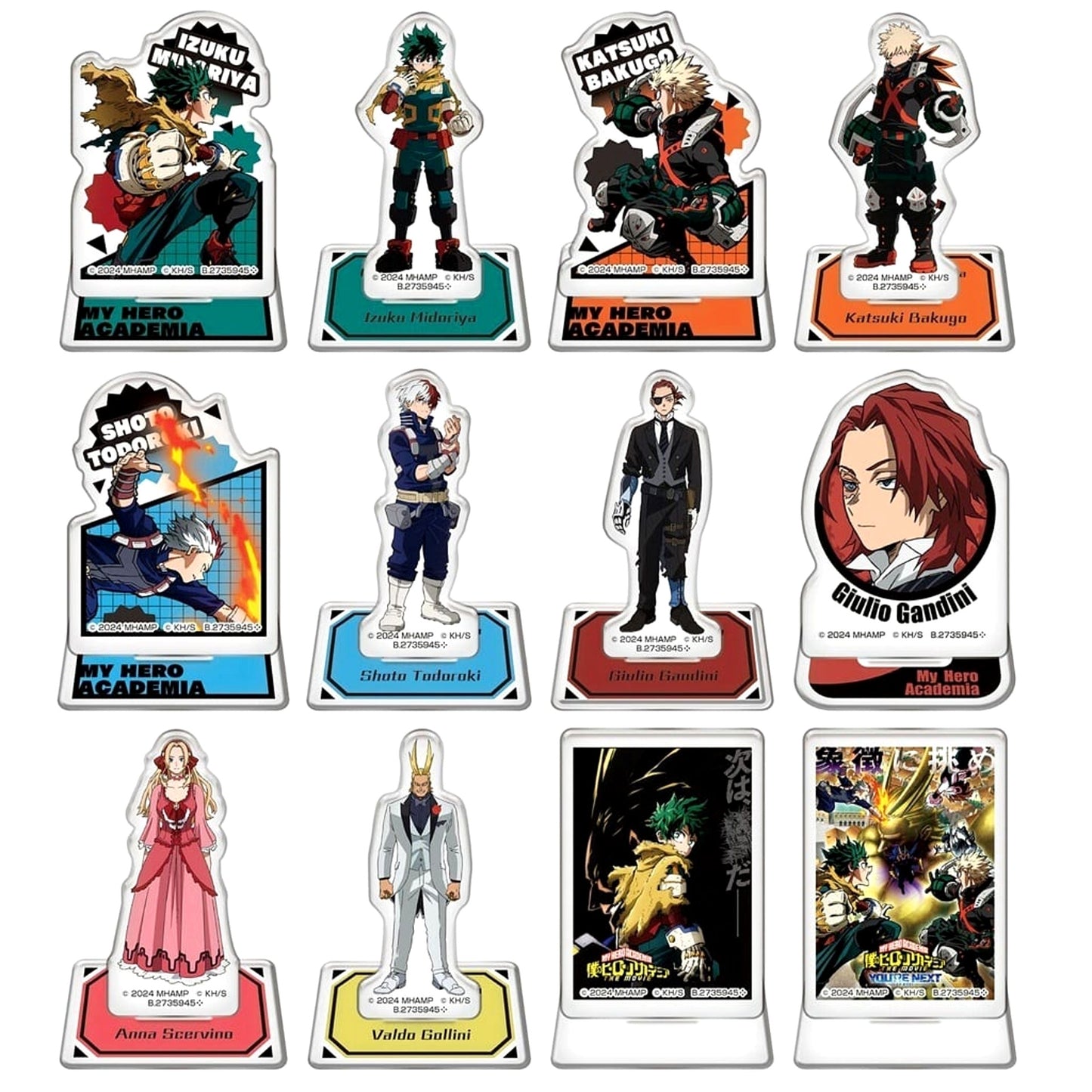 My Hero Academia: You're Next Izuku Midoriya & Others Acrylic Stand Collection All 12 Types Set Acrylic Stands [USED]