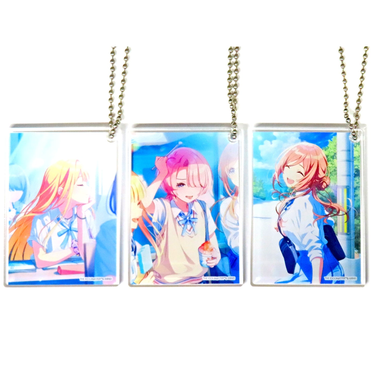 Sumika Shiun & Mao Arimura & Rinami Himesaki Set of 3 Acrylic Keychains CD Gakuen Idolmaster Season Solo Collection Vol.1 Kimi to Semi Blue C104 Set [USED]