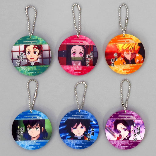 Set of 6 Demon Slayer Glitter Hologram Keychain Vol. 1 [USED]