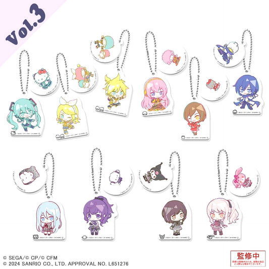Set of 10 Project Sekai Colorful Stage feat. Hatsune Miku x Sanrio Characters Capsule Mini Character W Acrylic Keychain Collection Vol.3 [USED]