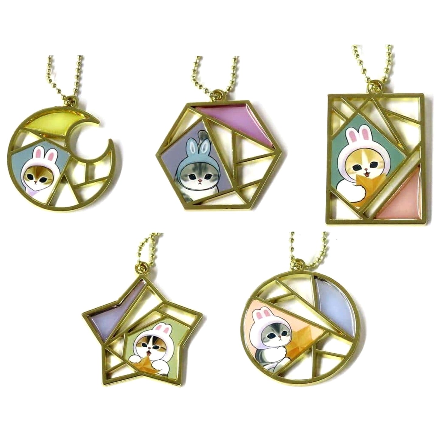 Mofusand Usa-nyan Moon & Others Ichiban Kuji Accessories Charms Moon Usa-nyan no Hoshi Atsume Prize E All 5 Types Set Charm [USED]