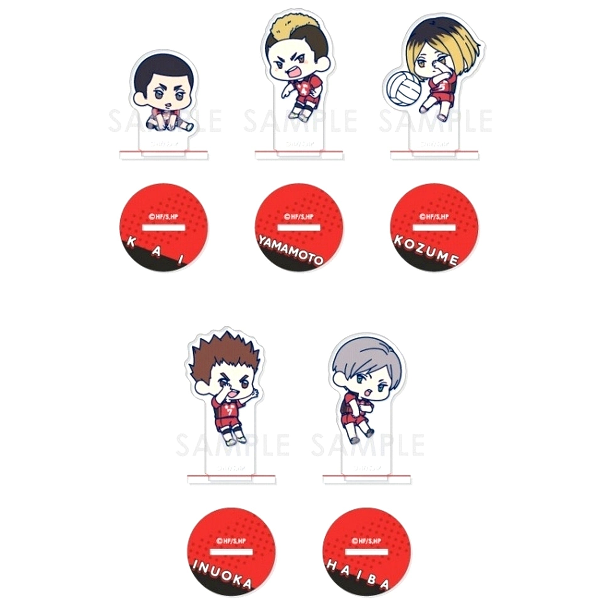 Set of 5 Haikyu!! Wachatto! Acrylic Stand Collection Nekoma BOX.B [USED]
