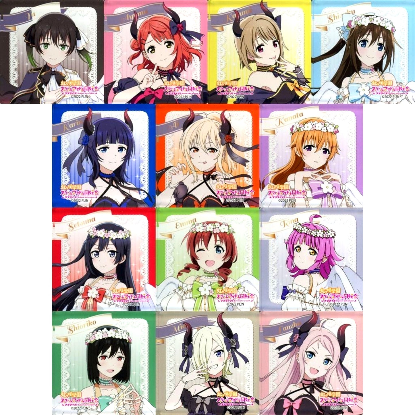 Set of 13 AQUA CiTY ODAIBA x Love Live! Nijigasaki High School Idol Club TOKIMEKI Fes Invitation from Angels and Demons Acrylic Block [USED]