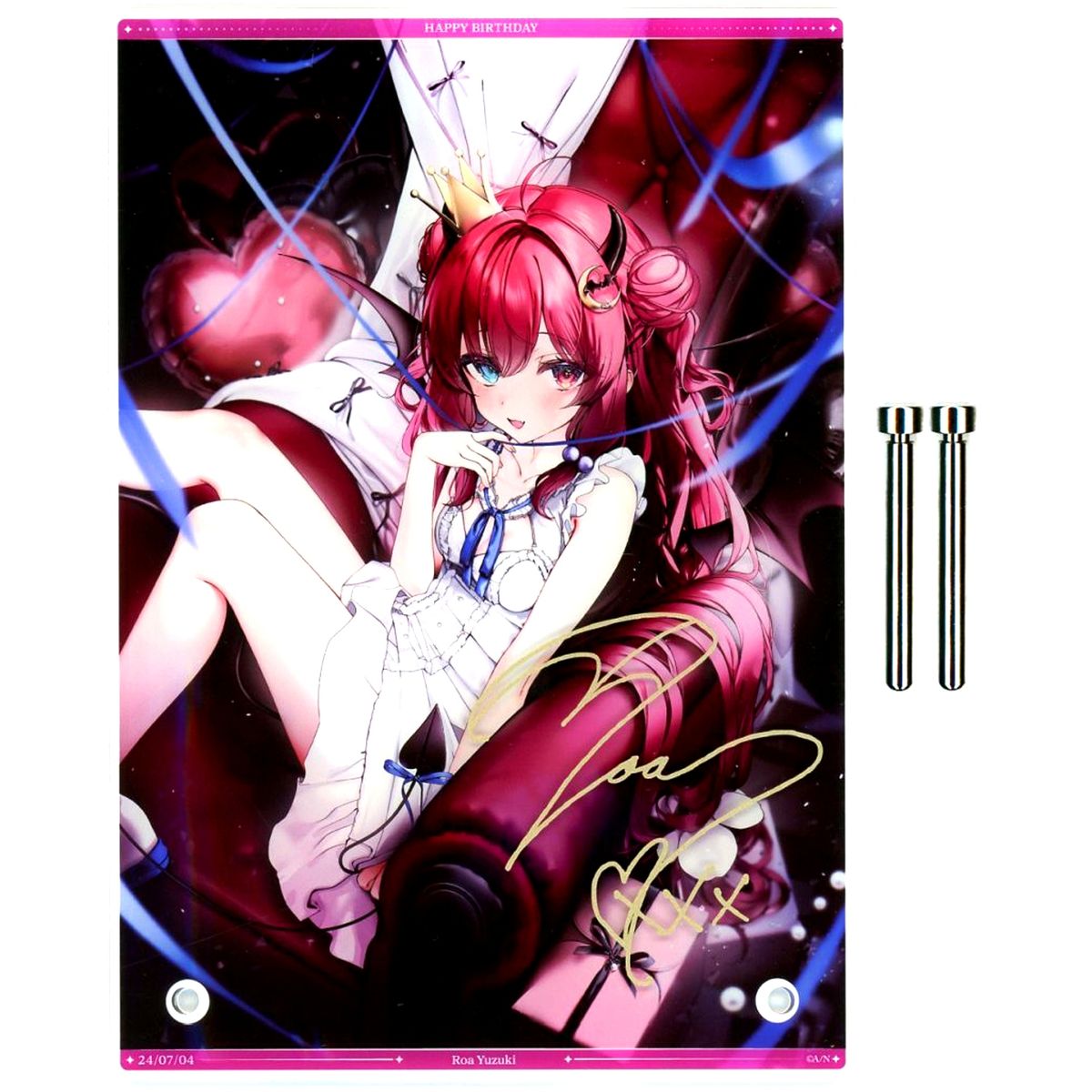 Yuzuki Roa A5 Acrylic Panel Replica Autograph Virtual YouTuber Nijisanji Birthday 2024 Included Item [USED]