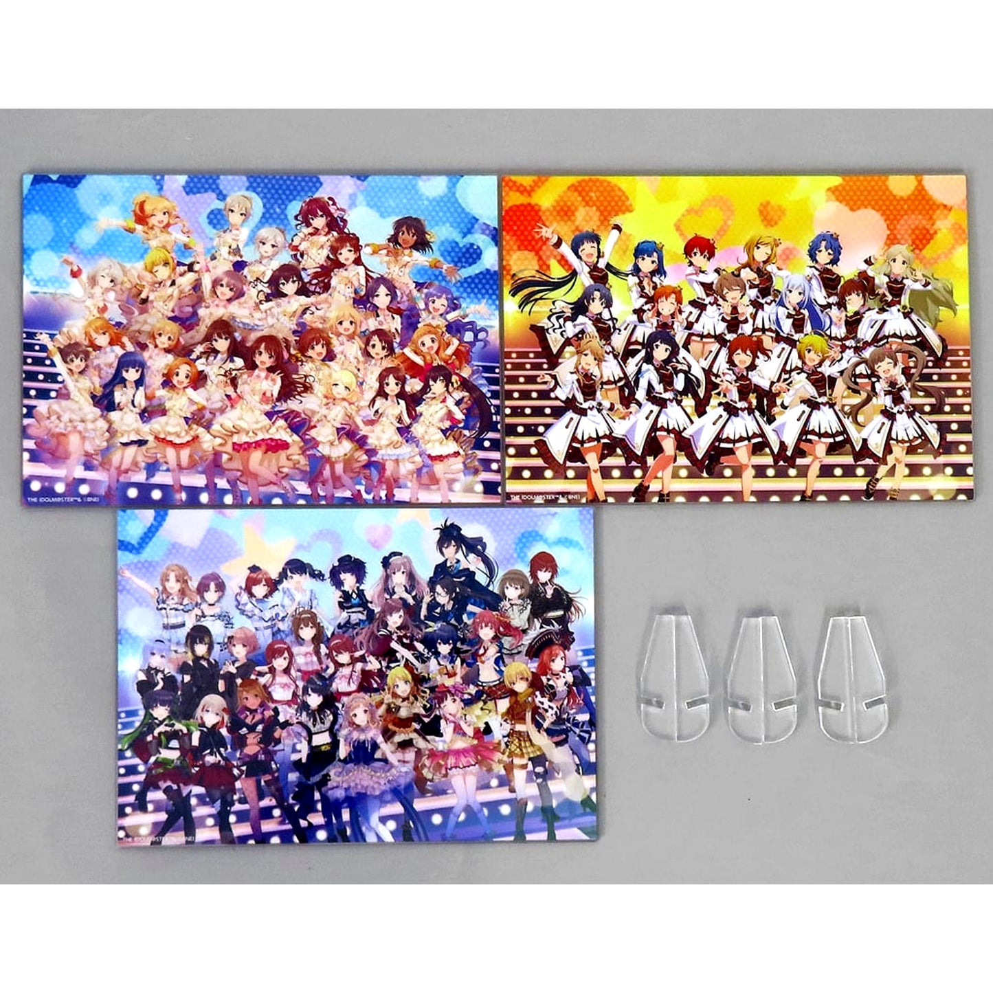 Set of 3 Group Ijigen Fes The Idolmaster Love Live! A5 Acrylic Panel Asobistore Special Edition Bonus [USED]