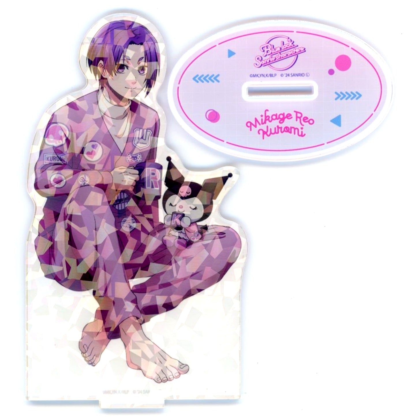 Reo Mikage x Kuromi Hologram Acrylic Stand Blue Lock x Sanrio Characters [USED]
