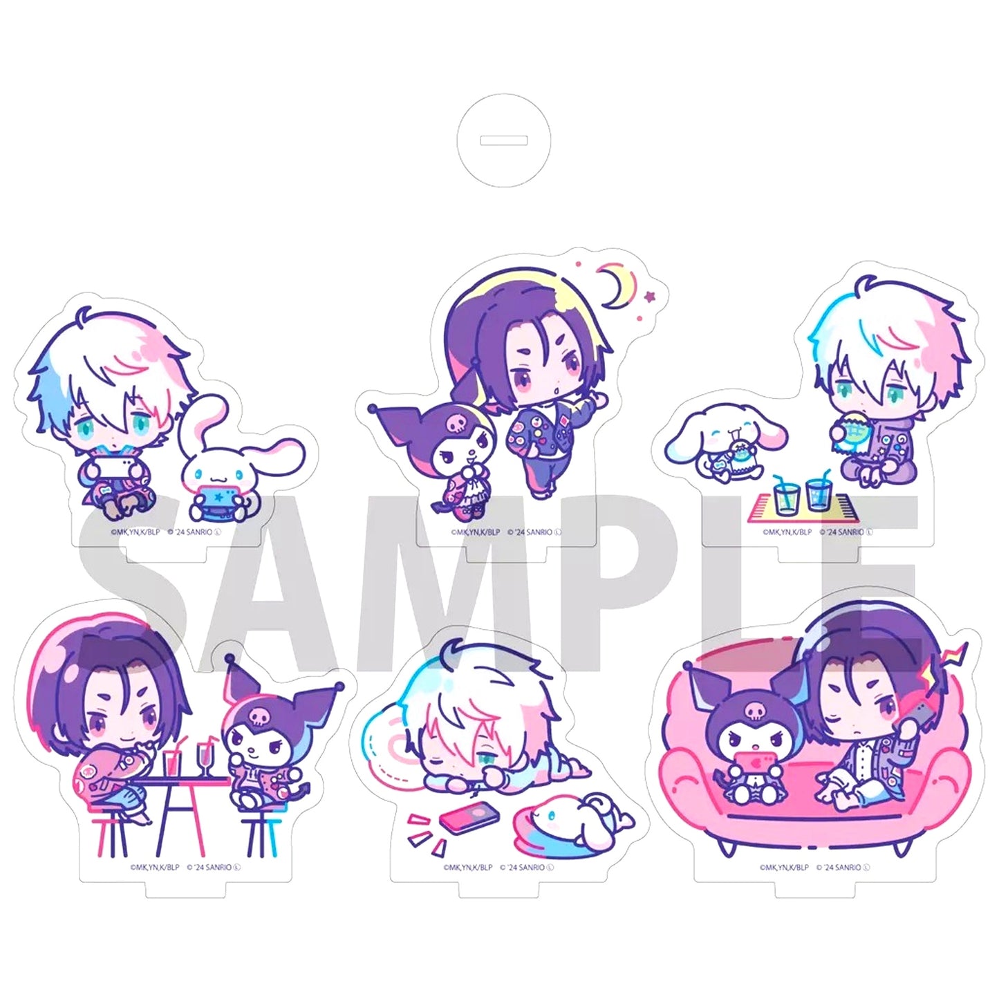Set of 6 Blue Lock x Sanrio Characters Trading Acrylic Puchi Stand [USED]