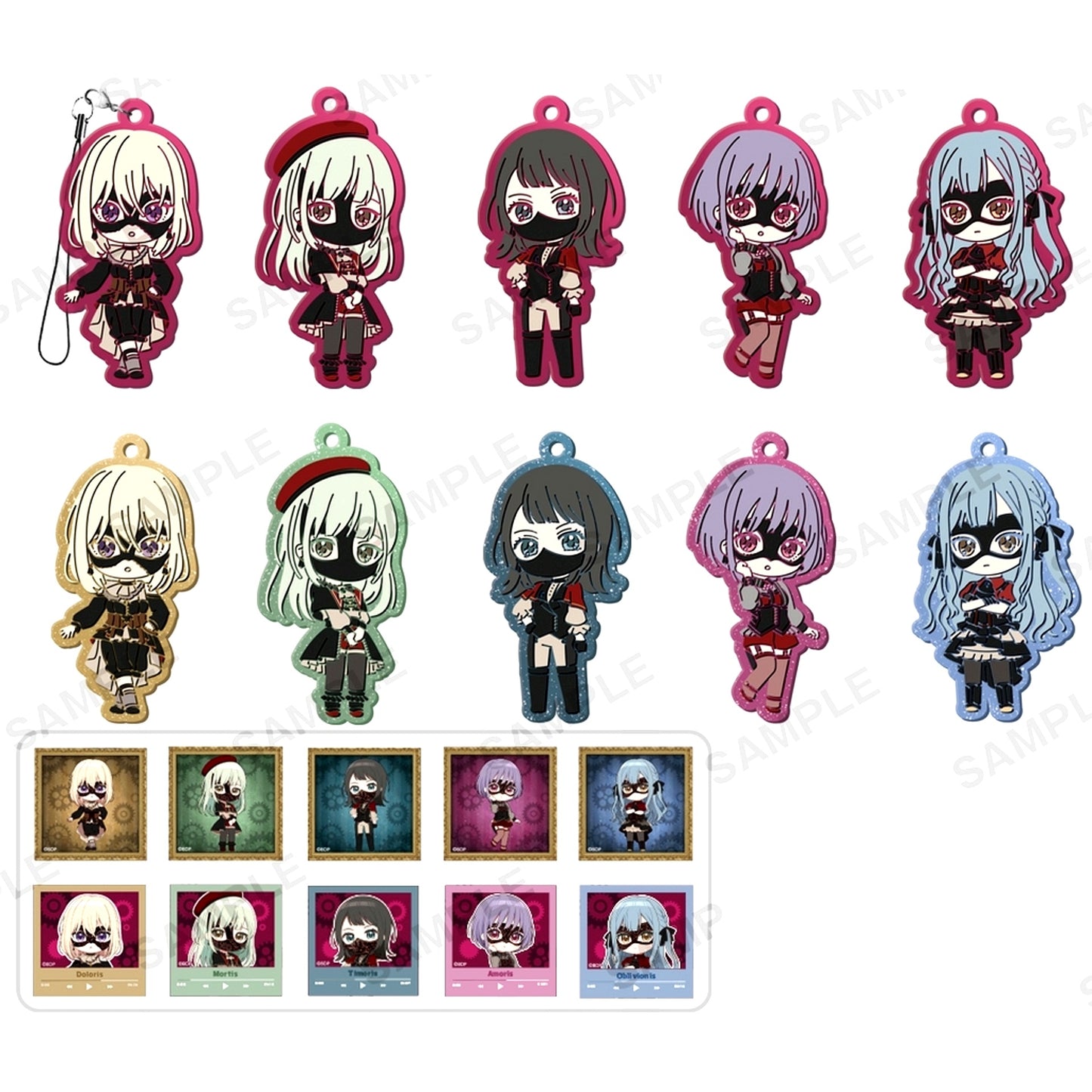 Set of 10 BanG Dream! Ave Mujica Rubber Strap BOX ver. [USED]